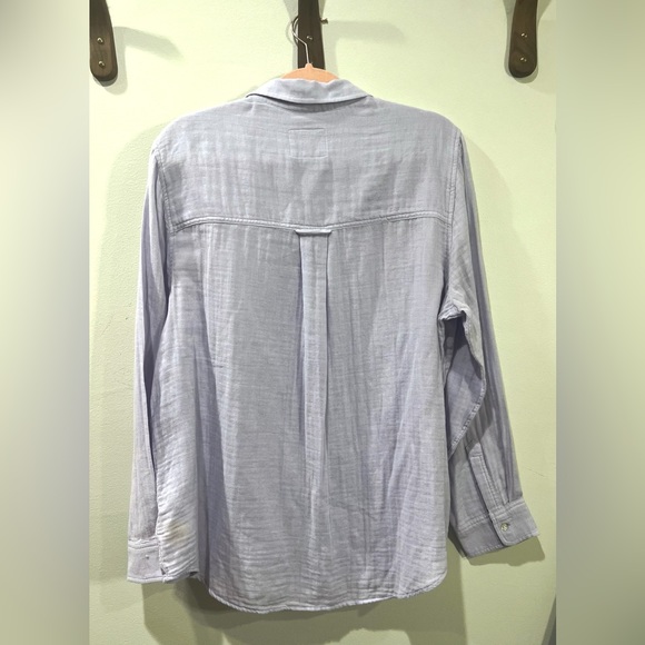Rails Ellis Long Sleeve Button Down Cotton Gauze Pale Violet Size L - Picture 7 of 12